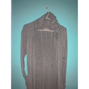 Long Grey Indigo Thread Cardigan
